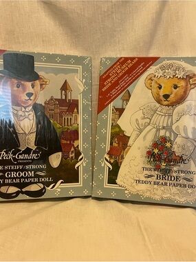 Bride & Groom Steiff Teddy Bear Paper Doll Set